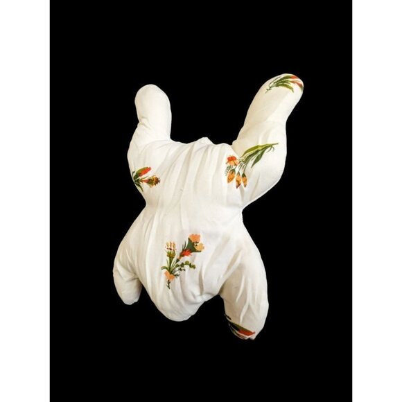 Handmade frog plush stuffed animal toy floral vintage - Picture 2 of 5